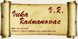 Vuka Radmanovac vizit kartica